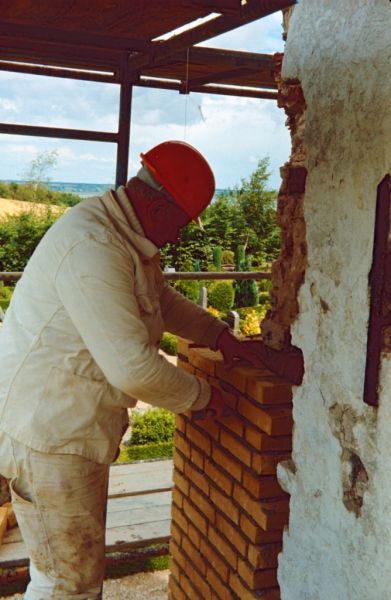 1974 Vorde kirke rep af tårn (2)